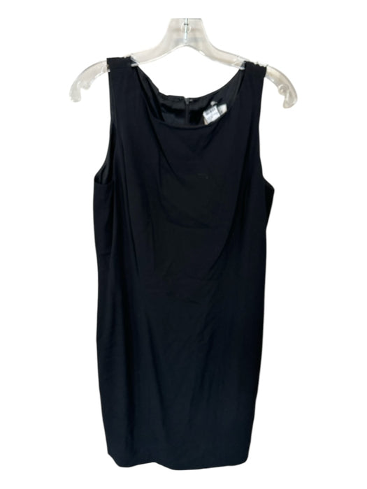 Oscar De La Renta Size 14 Black Wool Sleeveless Back Zip Midi Dress Black / 14