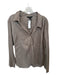 Zozo Size XL Taupe Linen Blend Long Sleeve Collar Buttons Top Taupe / XL