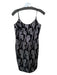 Trina Turk Size 4 Black & Silver Polyester Blend Spaghetti Strap Metallic Dress Black & Silver / 4