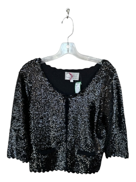 Yoana Baraschi Size S Black Sequin Hook & Eye Jacket Black / S