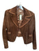 Di Vita Size 4 Chocolate Brown Suede Zipper Moto Jacket Chocolate Brown / 4