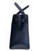 Michael Kors Navy Leather Pebbled Zip Close GHW Top Handles Bag Navy / Small