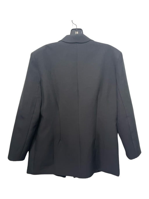 Vita Grace Size Large Black Polyester Long Sleeve Scalloped One Button Jacket Black / Large