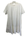 COS Size Medium White Cotton Blend Short Sleeve Midi Mixed Fabric Dress White / Medium