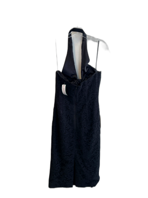 Bardot Size M Black Cotton Sleeveless Lace Overlay Halter Top Deep v neck Dress Black / M