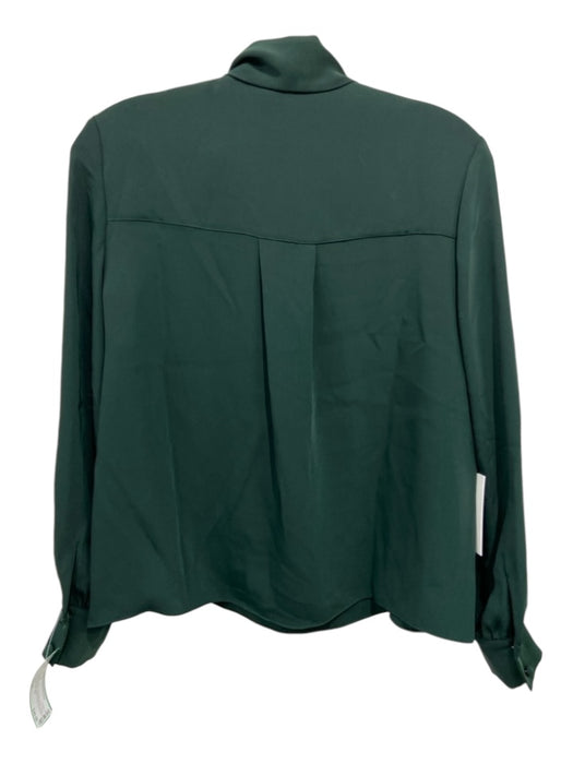 Wilfred Size Small Dark Green Polyester Blend Long Sleeve Tie Neck Top Dark Green / Small