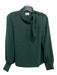 Wilfred Size Small Dark Green Polyester Blend Long Sleeve Tie Neck Top Dark Green / Small