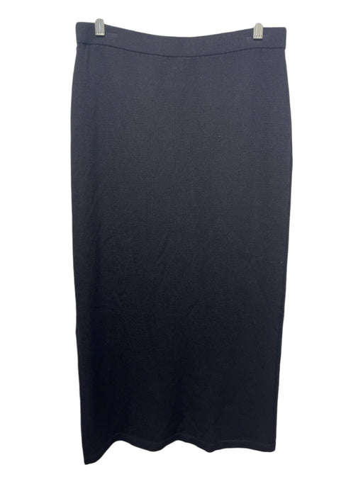 St John Size 12 Black Wool Elastic Waist Maxi Skirt Black / 12