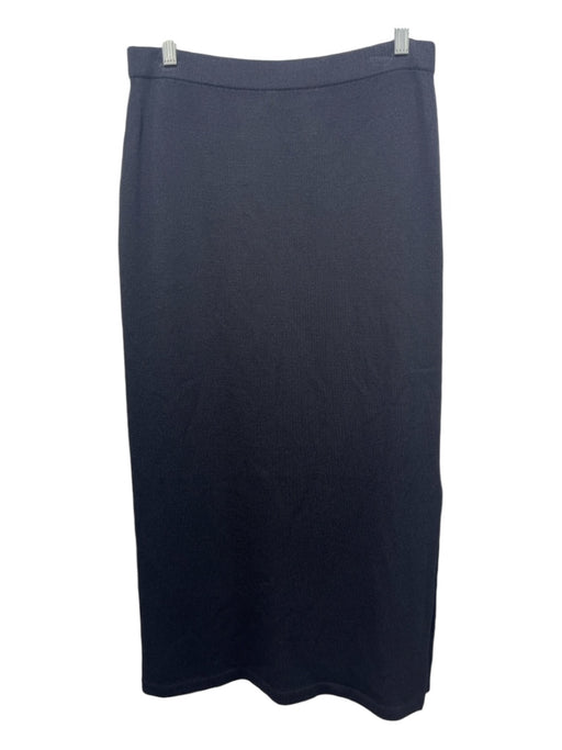 St John Size 12 Black Wool Elastic Waist Maxi Skirt Black / 12