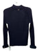 St John Sport Size L Black Wool Blend Ribbed Knit Gold Button Detail Cardigan Black / L