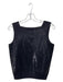 St John Evening Size 4 Black Wool Blend Paillettes Square Neck Sleeveless Top Black / 4