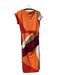 Donna Karan NY Size 4 Orange, White, Purple Polyester Boat Neck Back Zip Dress Orange, White, Purple / 4