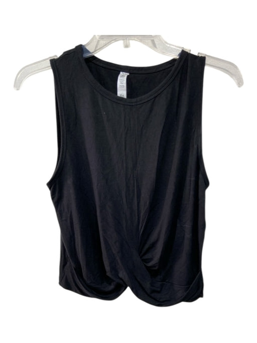 Alo Size M Black Rayon Twist Hem Sleeveless Top Black / M