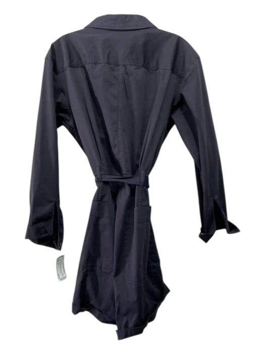 Alex Mill Size M Black Cotton Breast Pocket Buttondown Long Sleeve Sash Romper Black / M