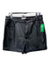 Avec Les Filles Size 31 Black Faux Leather High Rise Cuffed Shorts Black / 31