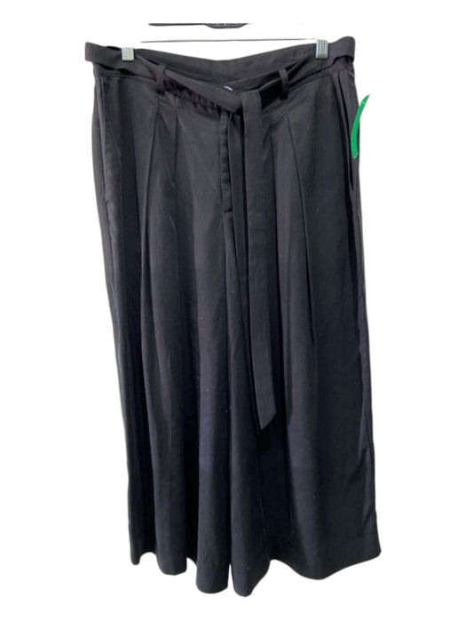 Jennifer Glasgow Size L Black Lyocell Zip & Button High Rise Pleated Wide Pants Black / L