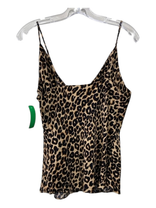 Reformation Size XL Brown & Black Viscose V Neck Animal Print Camisole Top Brown & Black / XL