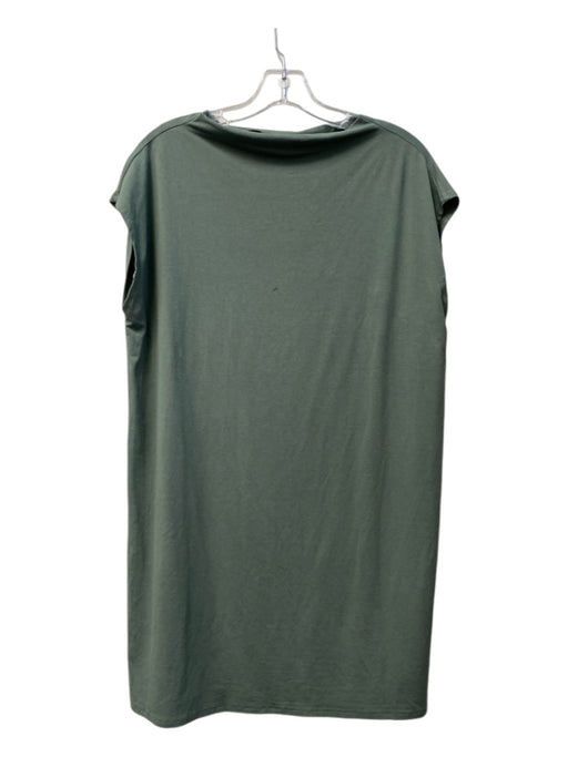 Eileen Fisher Size Large Green Viscose Blend Drop Shoulder High Neck Dress Green / Large