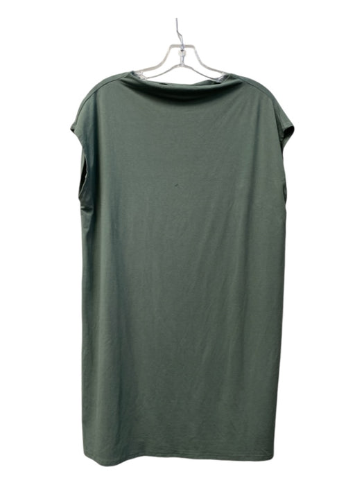 Eileen Fisher Size Large Green Viscose Blend Drop Shoulder High Neck Dress Green / Large