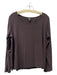 Eileen Fisher Size XL Brown Silk Long Sleeve Round Neck pull over Top Brown / XL