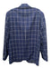 G. Manzoni Made in Italy Blue & White Wool Windowpane 2 Button Men's Blazer 40