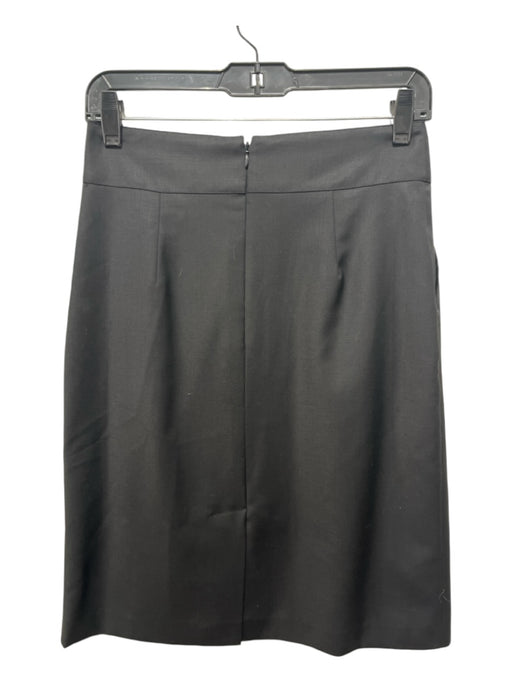 Paul & Joe Size 38 Black Wool Back Zip Pleated Pencil Skirt Black / 38