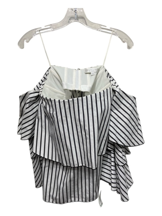 Caroline Constas Size XS White & Black Cotton Off Shoulder Long Sleeve Top White & Black / XS