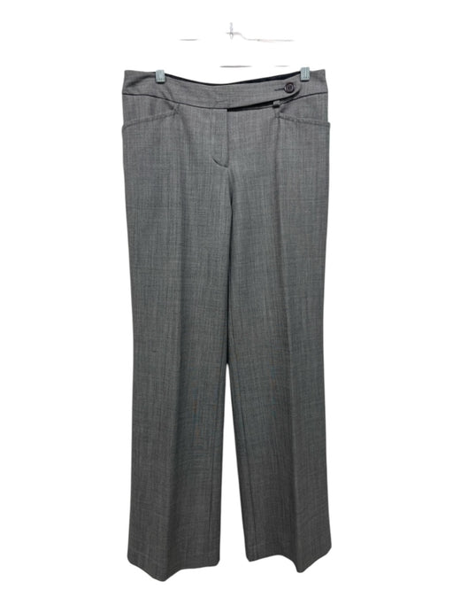 Trina Turk Size 8 Gray Wool Low Rise Straight Leg Trouser Pants Gray / 8