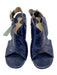 Chloe Shoe Size 40 Navy Blue & Brown Patent Leather Criss Cross Sandal Pumps Navy Blue & Brown / 40