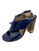 Chloe Shoe Size 40 Navy Blue & Brown Patent Leather Criss Cross Sandal Pumps Navy Blue & Brown / 40