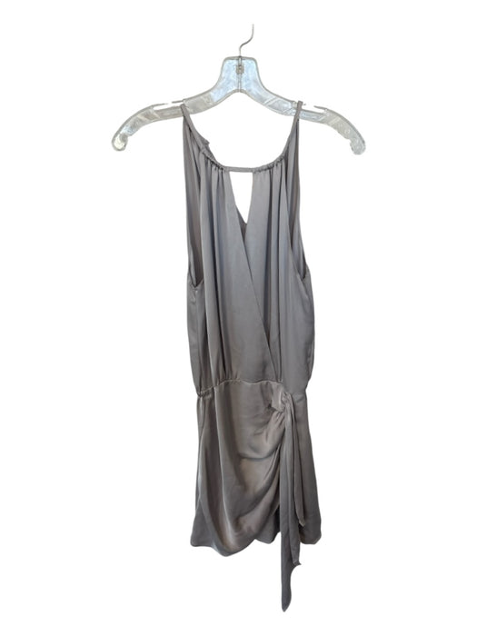 Ramy Brook Size S Light Gray Polyester Sleeveless Gathered Side Dress Light Gray / S