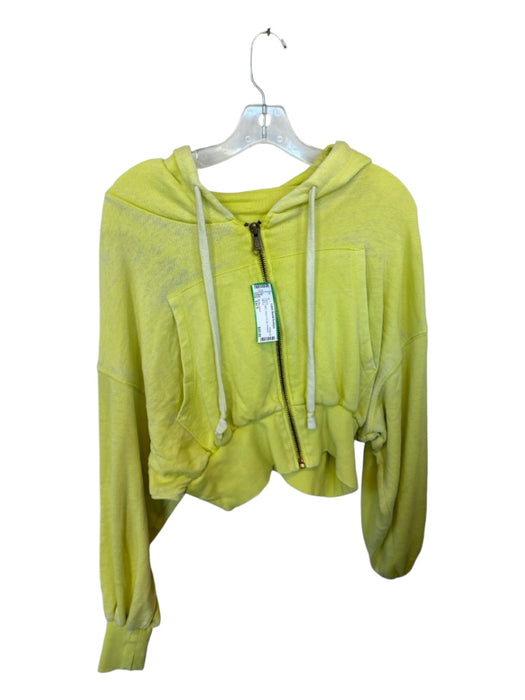 FP Movement Size Est S Lime Cotton Hood Full ZIp Cropped Jacket Lime / Est S