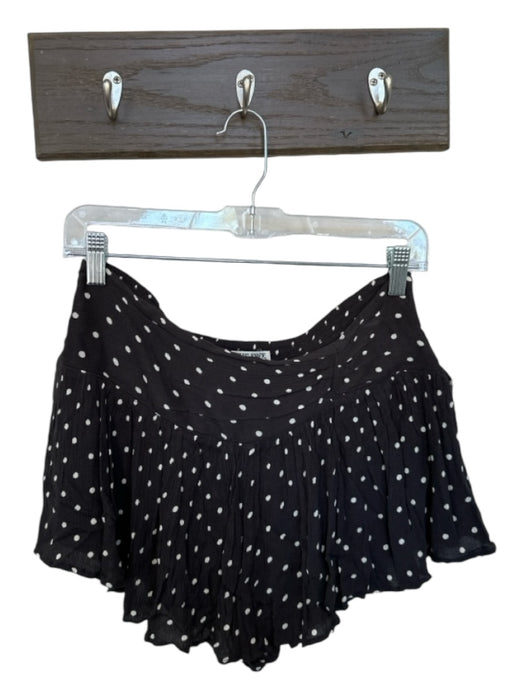 We The Free Size S Charcoal & White Viscose Polka Dot Shorts Charcoal & White / S