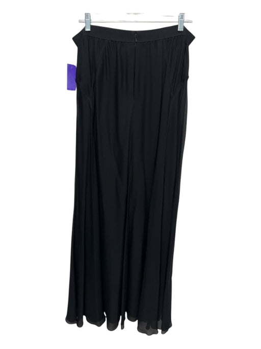 Halston Heritage Size 10 Black Viscose Elastic Waist Paneled Layer Maxi Skirt Black / 10