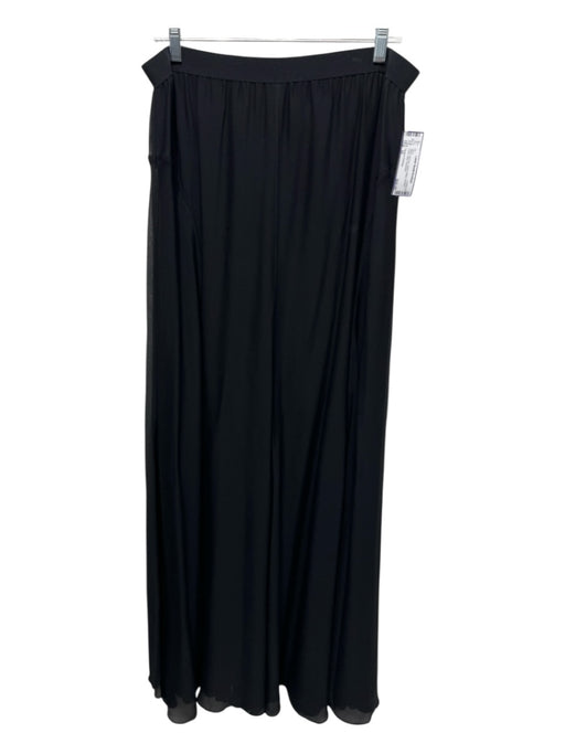 Halston Heritage Size 10 Black Viscose Elastic Waist Paneled Layer Maxi Skirt Black / 10