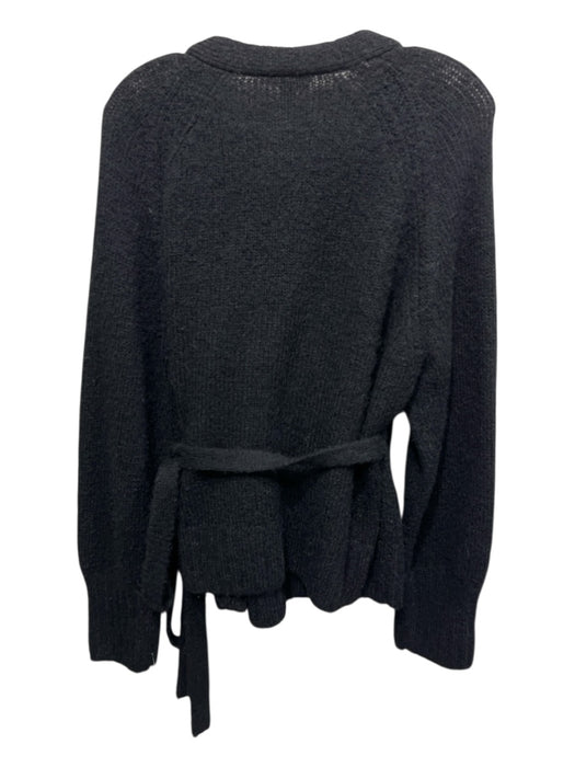COS Size M Black Wool Blend Rib Knit Wrap Tie Waist Sweater Black / M