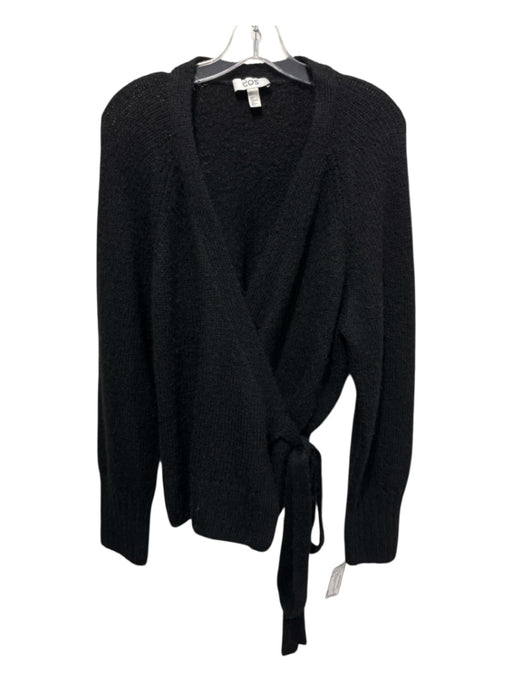 COS Size M Black Wool Blend Rib Knit Wrap Tie Waist Sweater Black / M