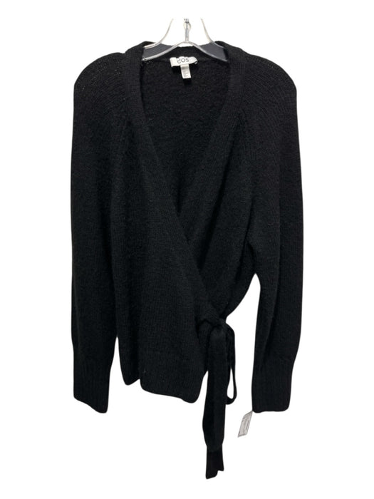 COS Size M Black Wool Blend Rib Knit Wrap Tie Waist Sweater Black / M