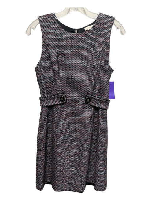 Shoshanna Size 2 Navy, Red & Aqua Cotton Blend Tweed Sleeveless Dress Navy, Red & Aqua / 2