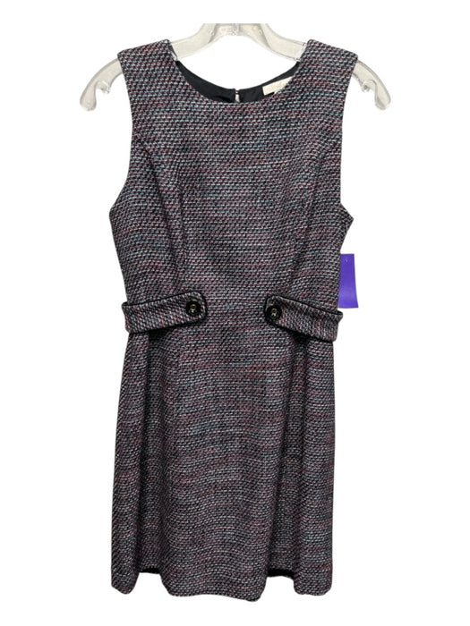 Shoshanna Size 2 Navy, Red & Aqua Cotton Blend Tweed Sleeveless Dress Navy, Red & Aqua / 2