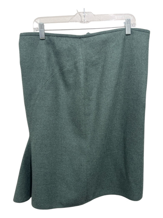 Armani Collezioni Size 12 Dark Green Wool Knee Length Straight Skirt Dark Green / 12