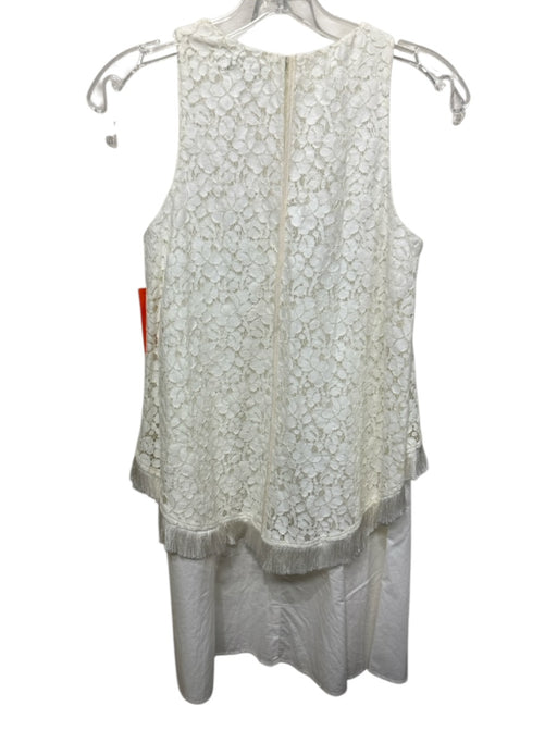 Derek Lam 10 Crosby Size 0 White Cotton Blend Floral Lace Overlay Back Zip Dress White / 0