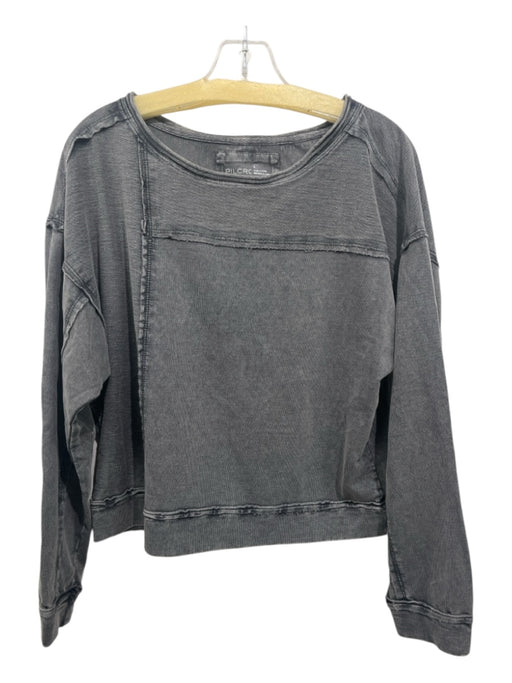 Pilcro Size L Gray Cotton Patchwork Long Sleeve Top Gray / L