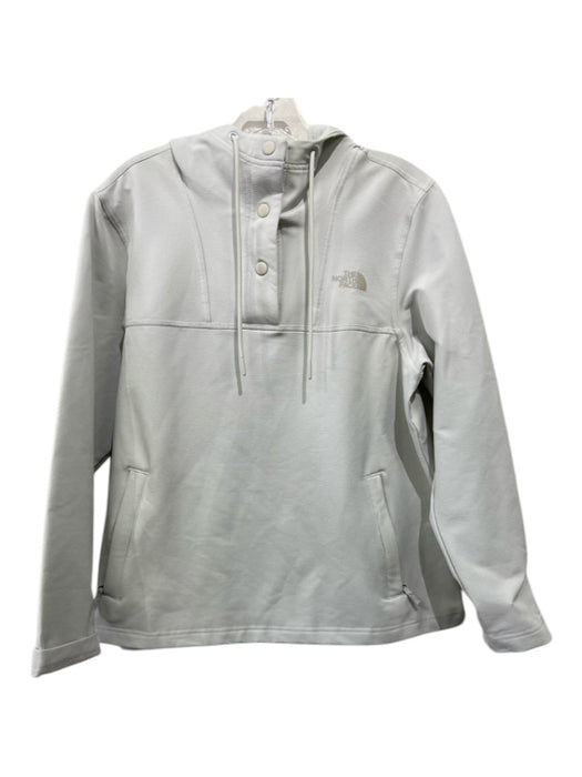 The North Face Size L Pale Gray Polyester Zip Pockets Quarter Snap Jacket Pale Gray / L