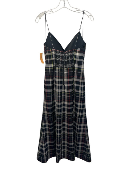 Alice + Olivia Size 2 Black, White & Red Polyester Plaid Spaghetti Strap Dress Black, White & Red / 2