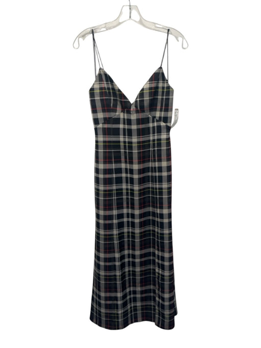 Alice + Olivia Size 2 Black, White & Red Polyester Plaid Spaghetti Strap Dress Black, White & Red / 2