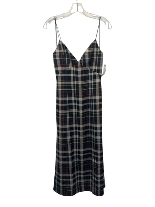 Alice + Olivia Size 2 Black, White & Red Polyester Plaid Spaghetti Strap Dress Black, White & Red / 2