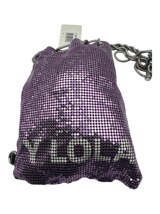 Bimba Y Lola Purple & Silver Chain mail Drawstring Crossbody Bag Purple & Silver / S