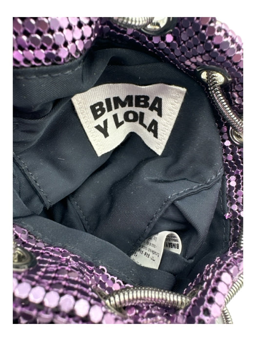 Bimba Y Lola Purple & Silver Chain mail Drawstring Crossbody Bag Purple & Silver / S