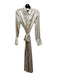 J Crew Size 2 Cream Viscose Button Up Gold Button Detail Long Sleeve Sash Dress Cream / 2